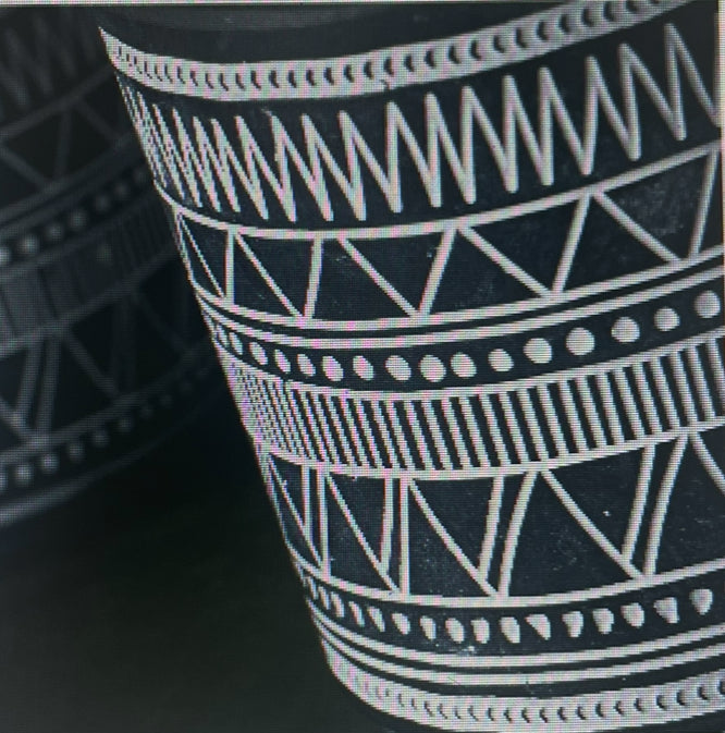 Blk / White Aztec Pottery-SM