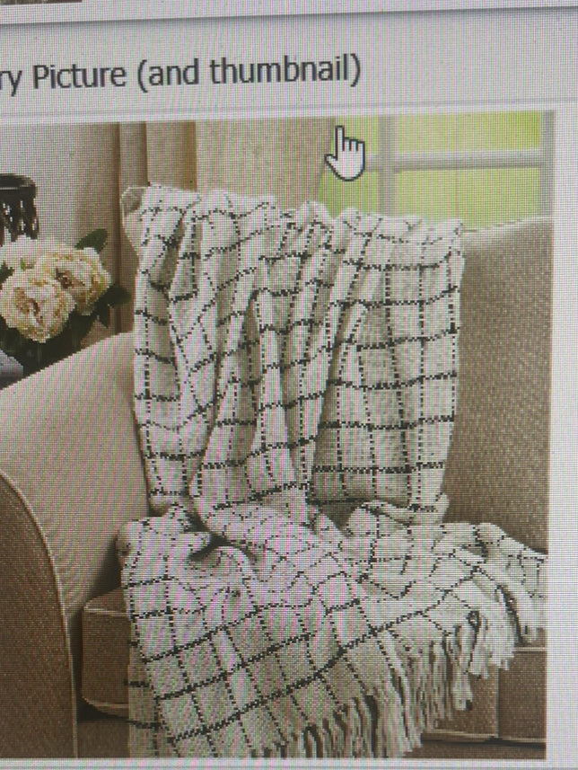 Black/White Checkered Throw Blanket