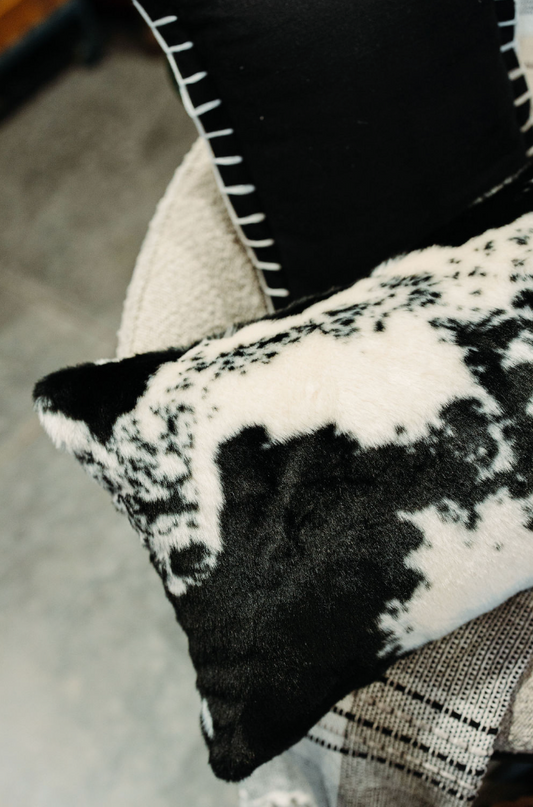 Urban Faux Cowhide Throw Pillow-14” x 22”
