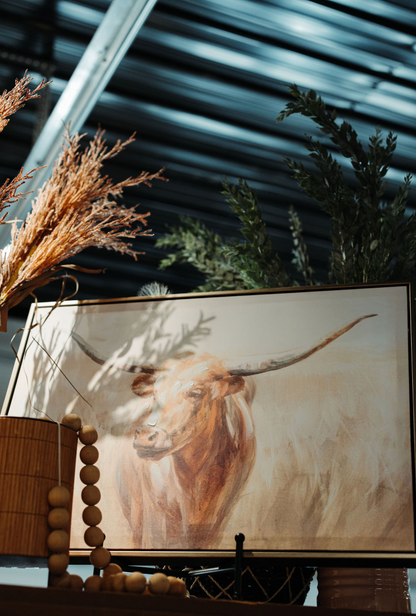Framed Long Horn Cattle Print