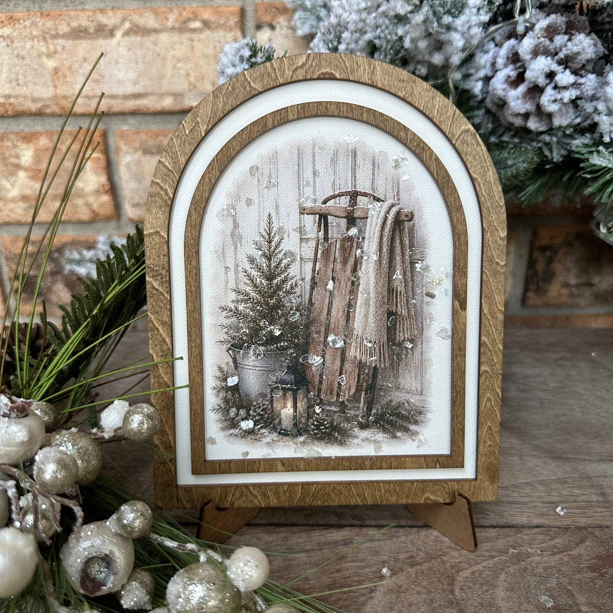 Home for the Holidays Vintage Sled | Canvas Artwork