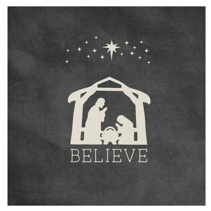 Mini Canvas, Believe, Manger, Christmas, Shelf Decor