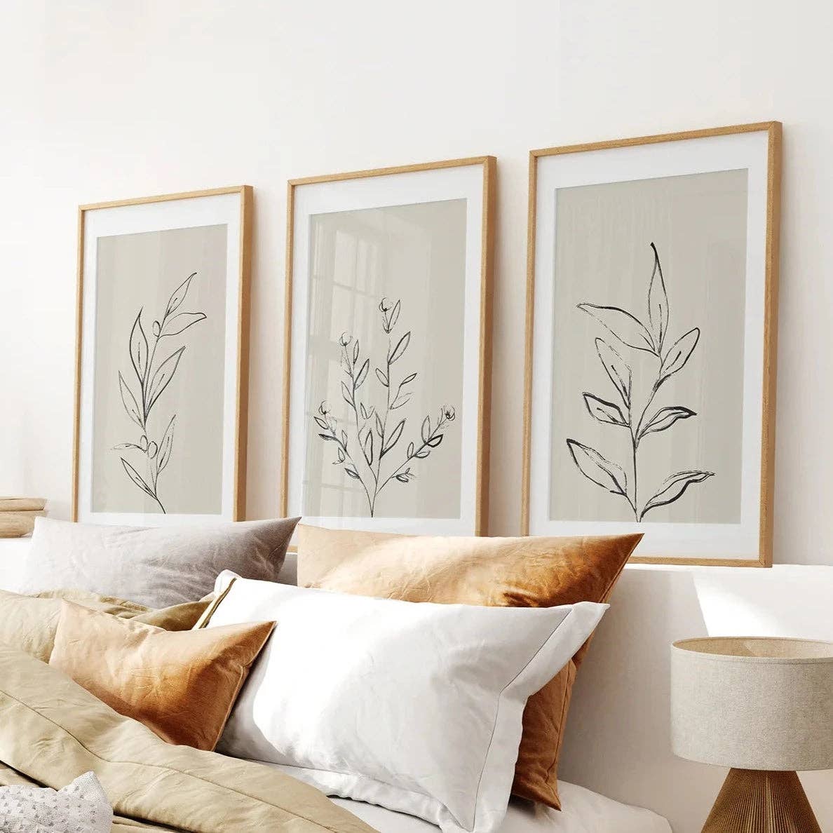 8” x 10” One Line Drawing Print. Contemporary Art Poster-set/3-No frame