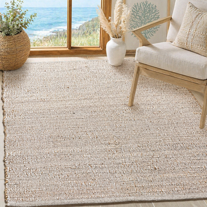 Jute Chindi Rug-Natural Jute-White-3'x5'.