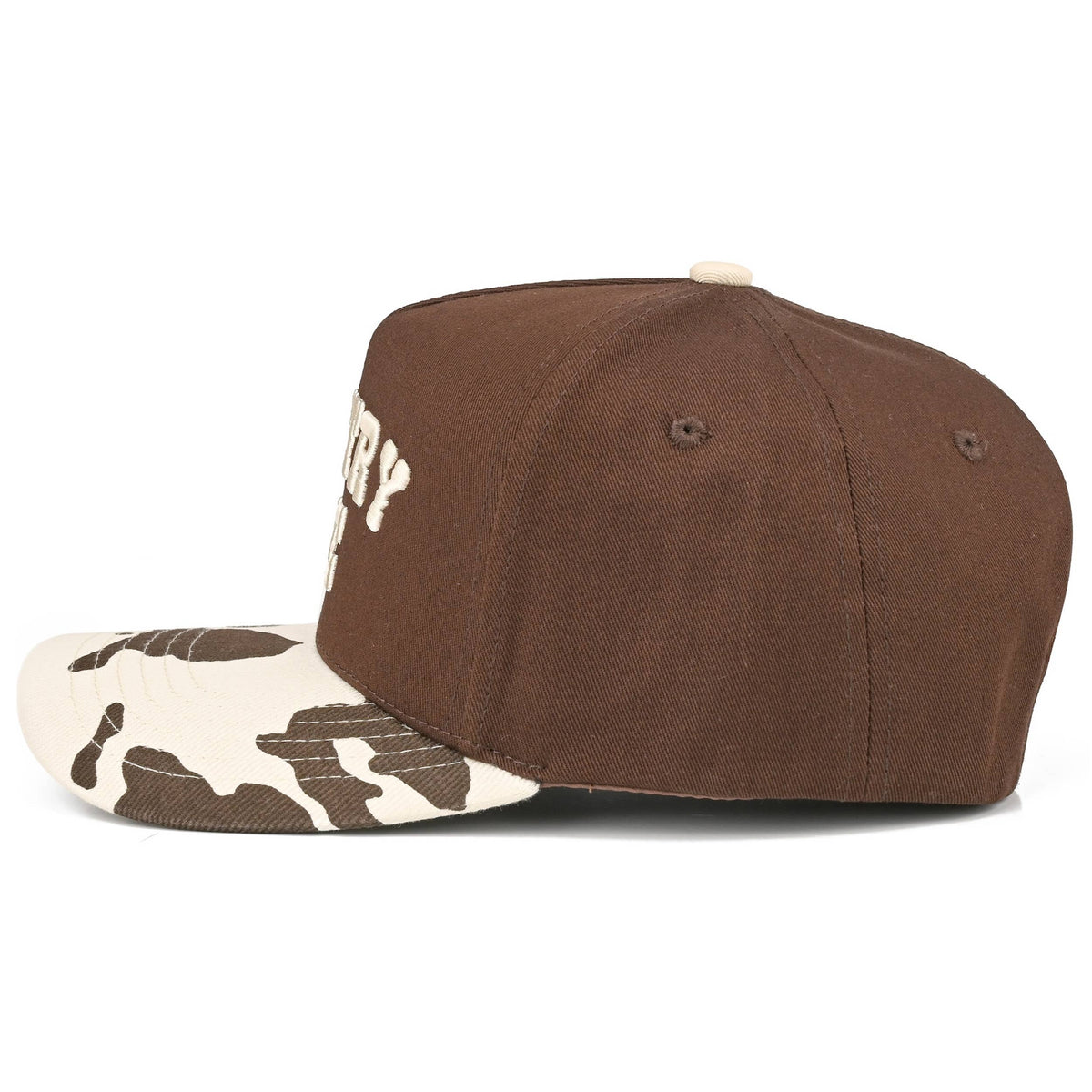 C.C COUNTRY LIFE Two Tone Cow Pattern Bill Trucker Hat