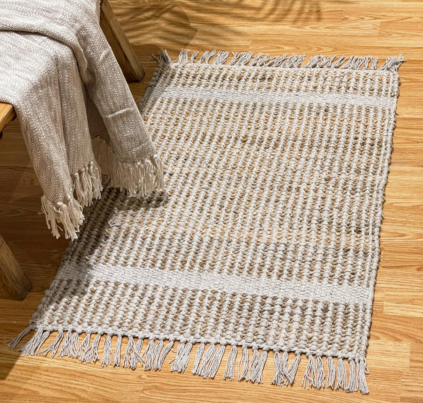 BRAIDED JUTE RUG, NATURAL JUTE-IVORY, 2'x3'