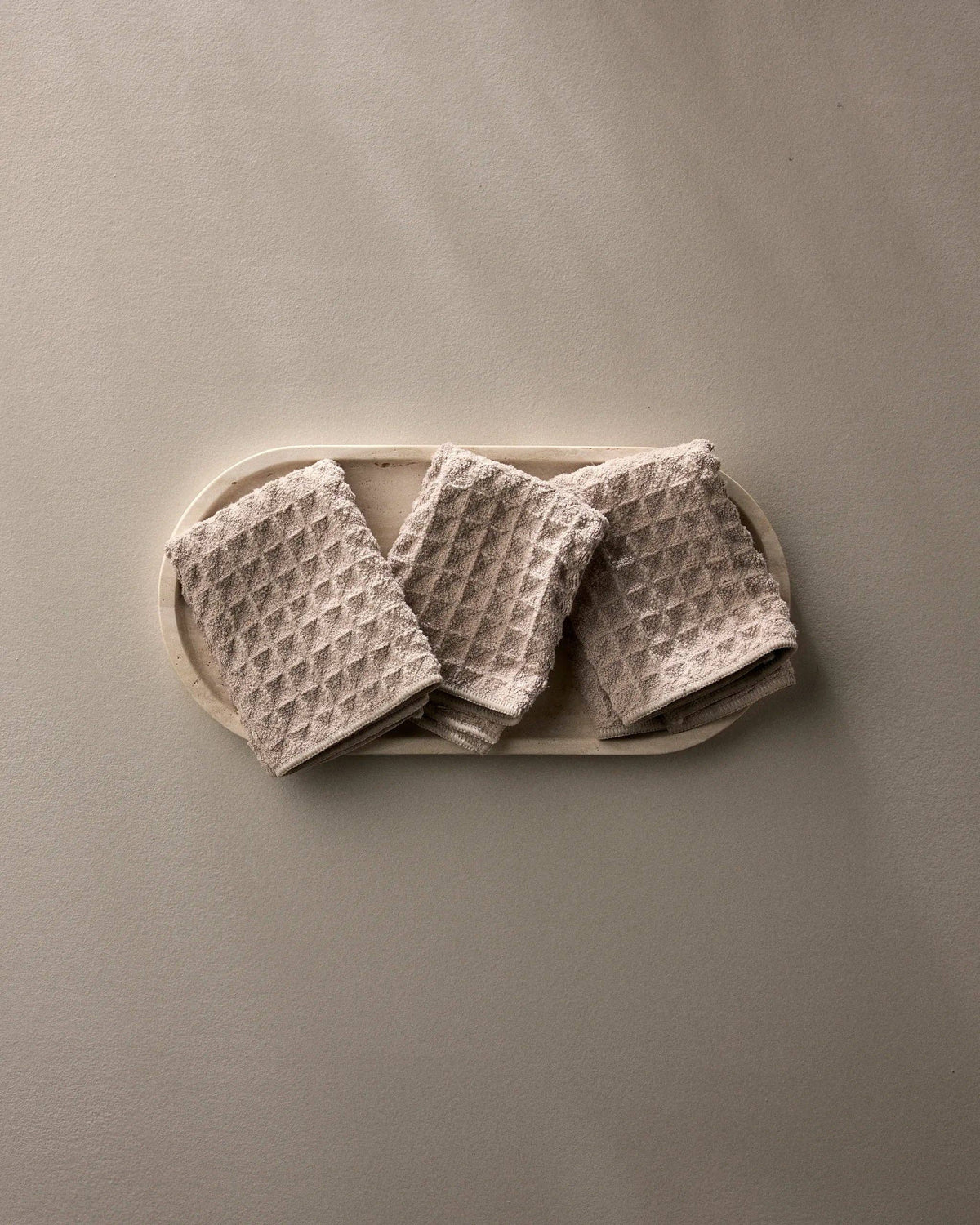 Taupe Waffle Washcloth Set