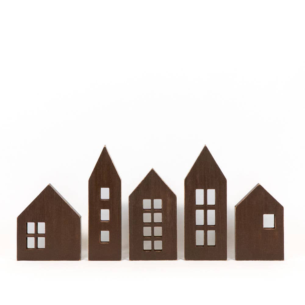 Wood Cutout Houses