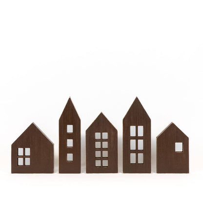 Wood Cutout Houses