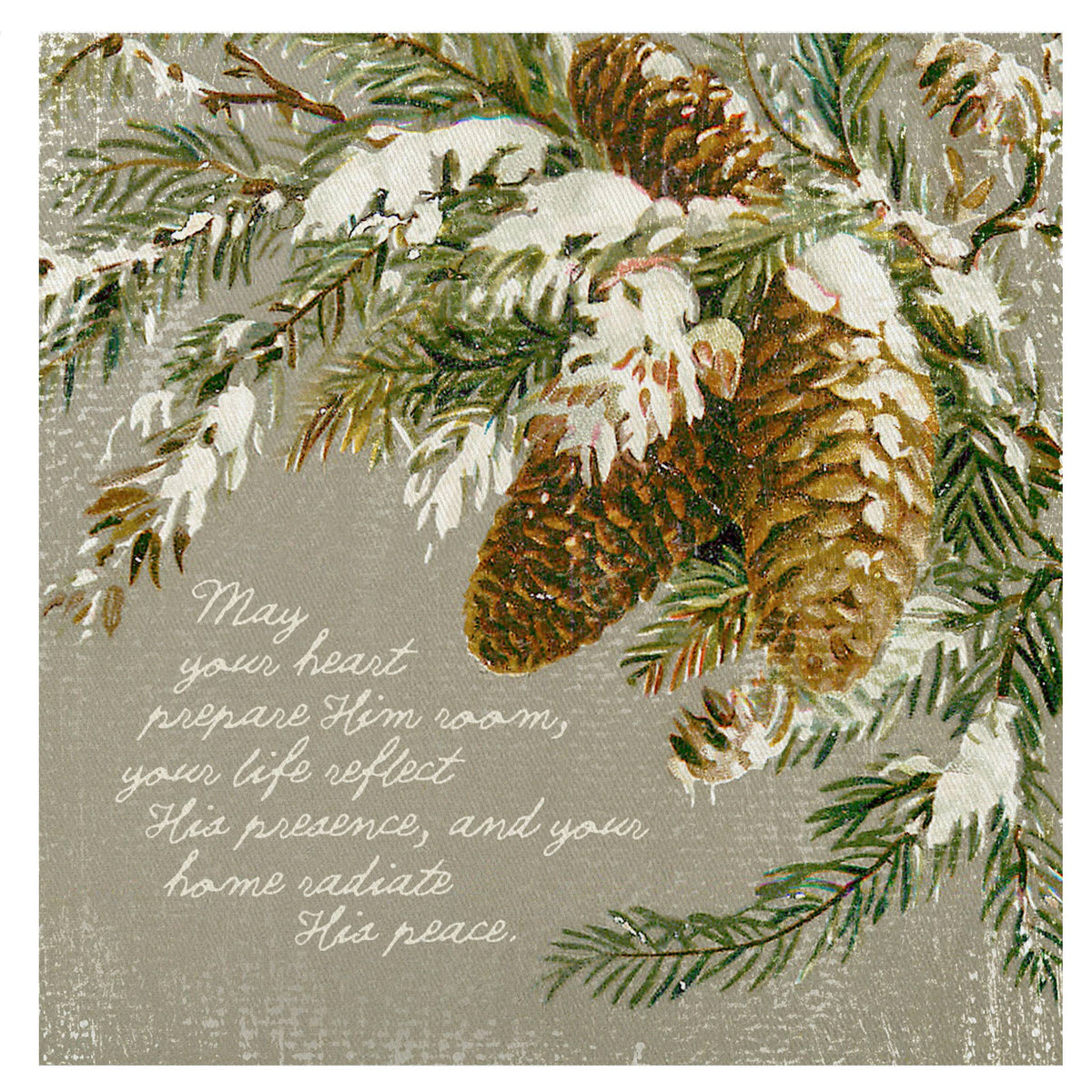 Mini Canvas, Pinecones + Peace, Christmas Shelf Decor