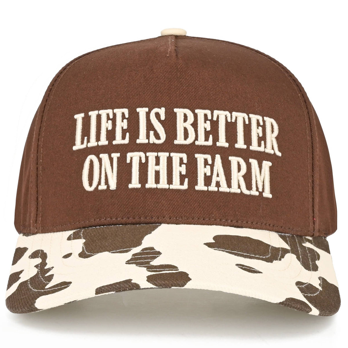 C.C LIFE IS BETTER ON THE FARM Letter Two Tone Trucker Hat