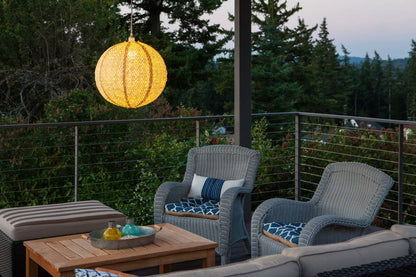 Stella Nova Outdoor Pendent Light - Chevron 18" Pearl