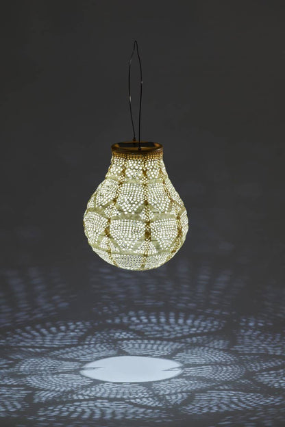 Stella Bulb 8" Solar Lantern - Pearl Wave