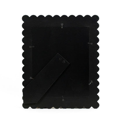 Wood scallop photo frame for 8x10 pic, black  - 17059