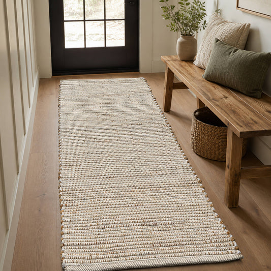 Jute Chindi Runner-Natural Jute-Ivory-2'x7'.