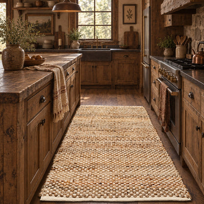 Boucle Jute/Cotton Rug-Natural Jute/Ivory-4'x6'