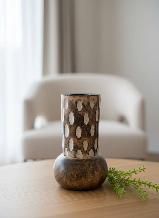Wooden Vase 4.5x3.5in