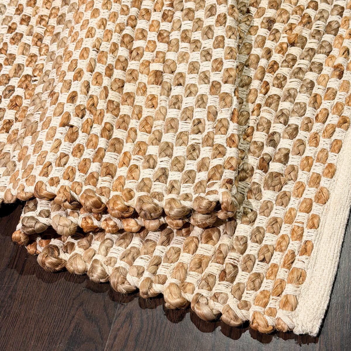Boucle Jute/Cotton Rug-Natural Jute/Ivory-2'x3'
