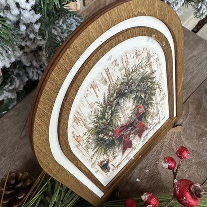 Good Tidings Christmas Wreath | Canvas Artwork