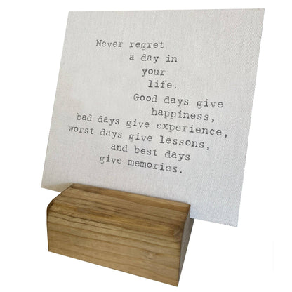 Mini Canvas, Never Regret, Shelf Decor