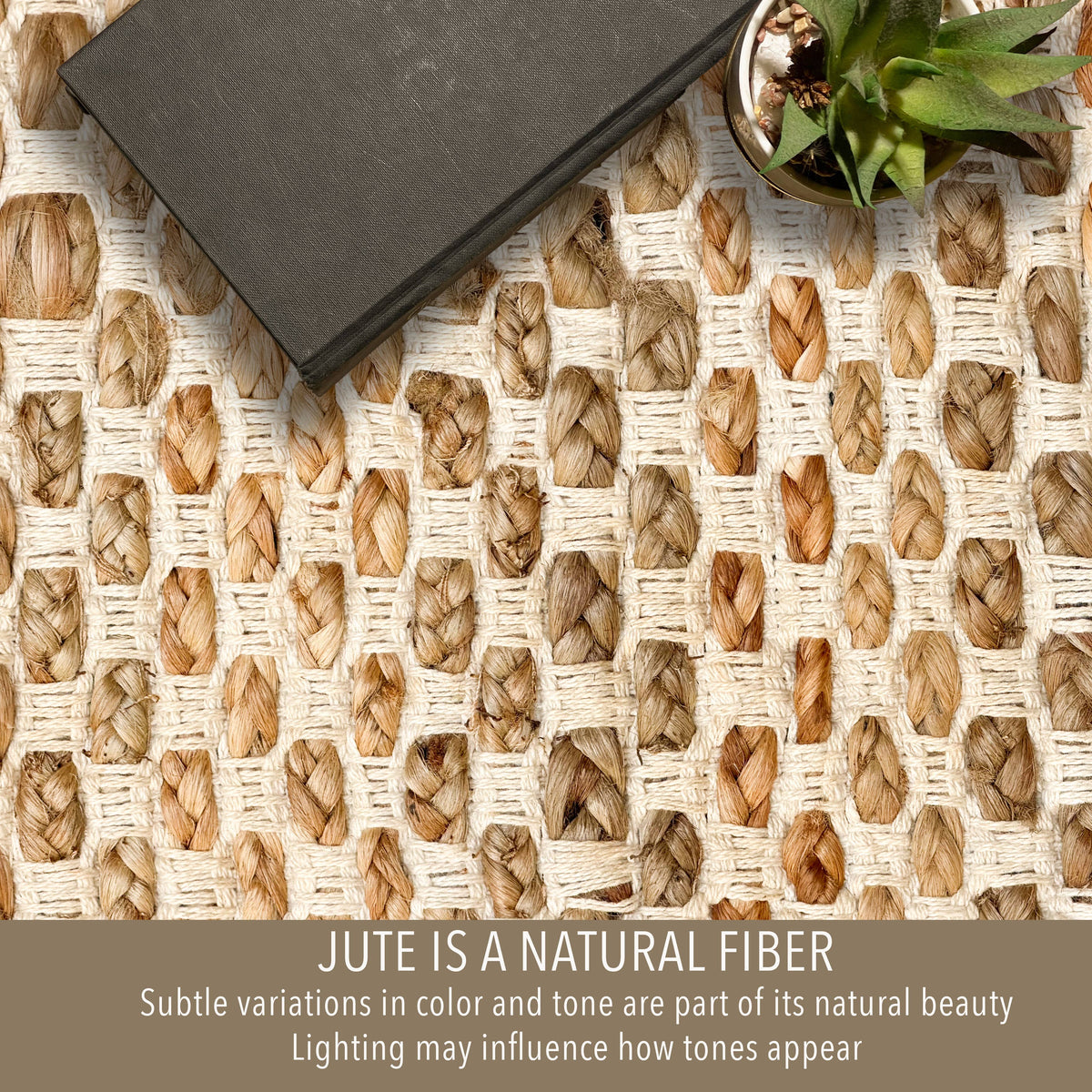 Boucle Jute/Cotton Rug-Natural Jute/Ivory-2'x3'