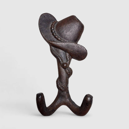 Cowboy Hat Hook Rack, Cast Iron Western for Hats, Coats or Leashes
