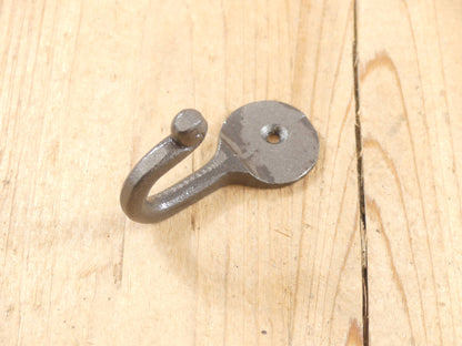 SMALL GLAZED IRON HOOK, 2 1/2" LONG