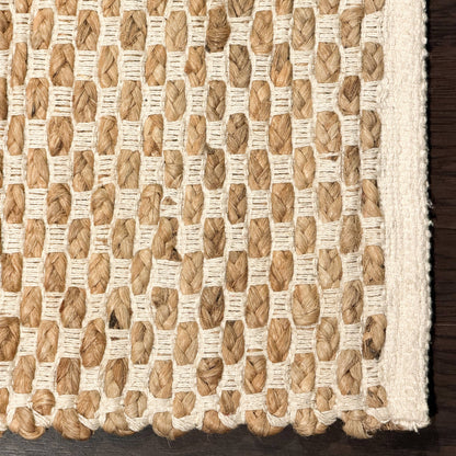 Boucle Jute/Cotton Rug-Natural Jute/Ivory-4'x6'