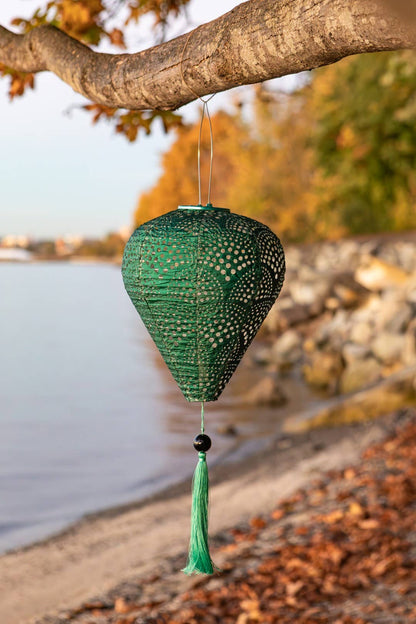 *NEW* Stella Tassel 29.5" Balloon Solar Lantern - Jade