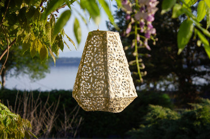 Stella Prism 11" Solar Lantern - Pearl