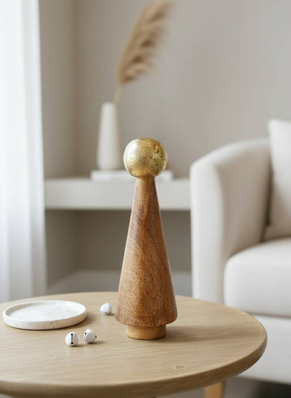 Small Tree With Golden Sphere 8.5x2.5x2.5in