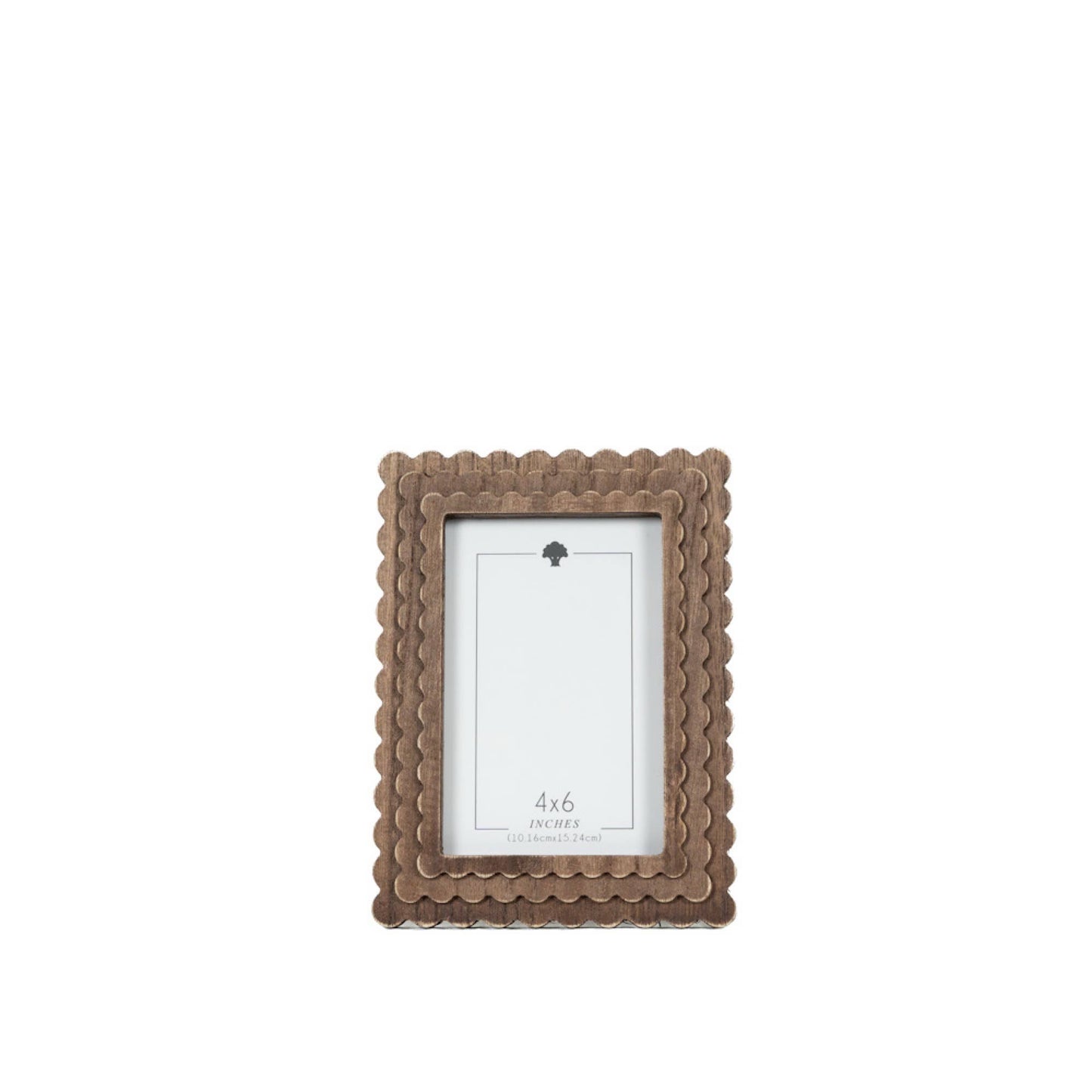 Wood scallop photo frame for 4x6 pic, espresso - 17025
