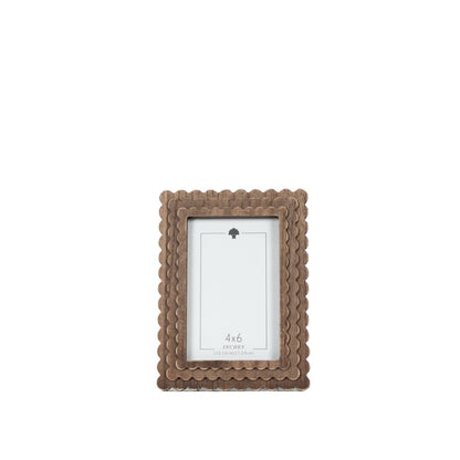 Wood scallop photo frame for 4x6 pic, espresso - 17025