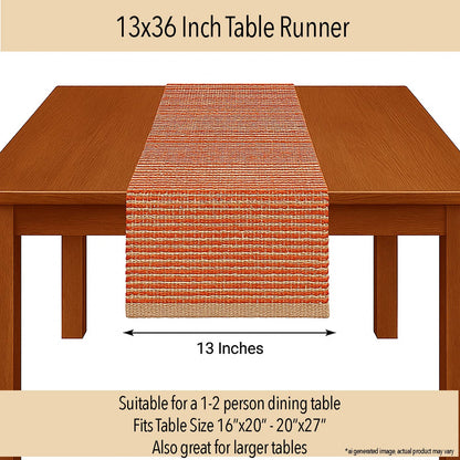OMBRE TABLE RUNNER, NATURAL JUTE-RUST, 13''x36''.