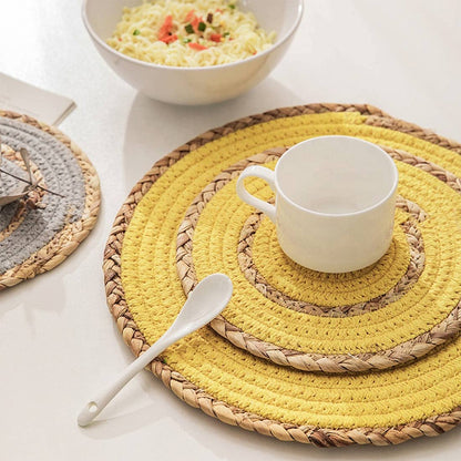 Hand-Woven Heat Resistant Rattan Cotton Rope Placemat