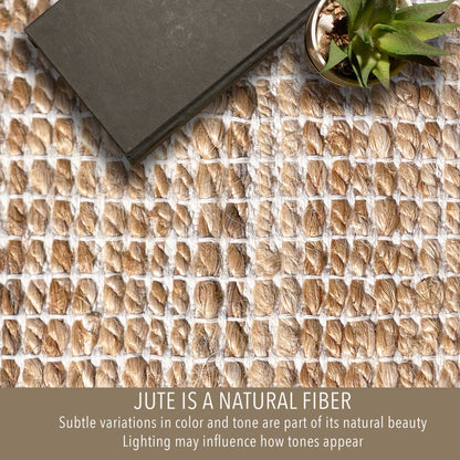 Monterey Jute/Cotton Rug-Natural Jute/Ivory-2'x3'
