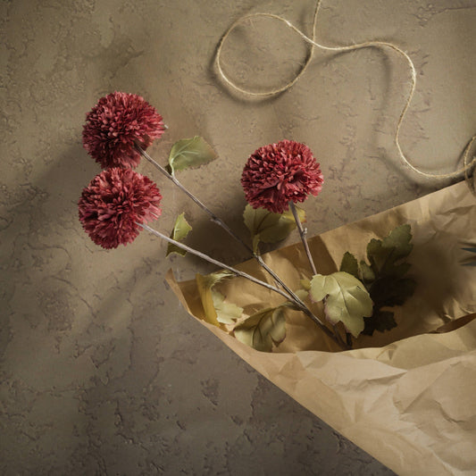 29.75" RED GARDEN MUM SPRAY