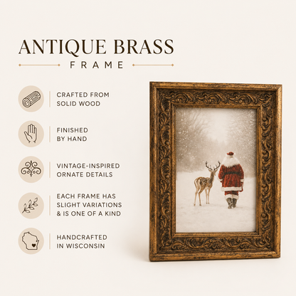 Santa's Journey, Gold Frame | Christmas Wall Art