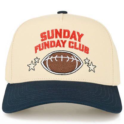 C.C SUNDAY FUNDAY CLUB Letter on Two Tone Trucker Hat