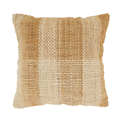 Woven Natural Cotton Jute 18" Throw Pillow