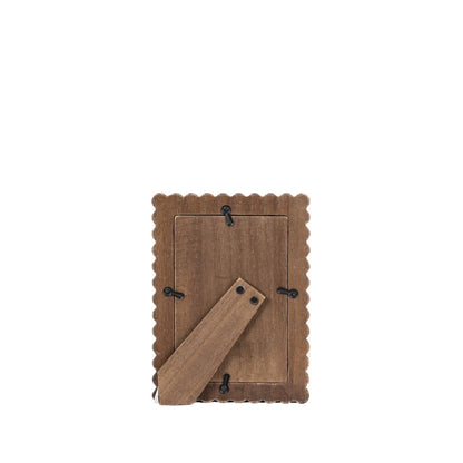 Wood scallop photo frame for 4x6 pic, espresso - 17025