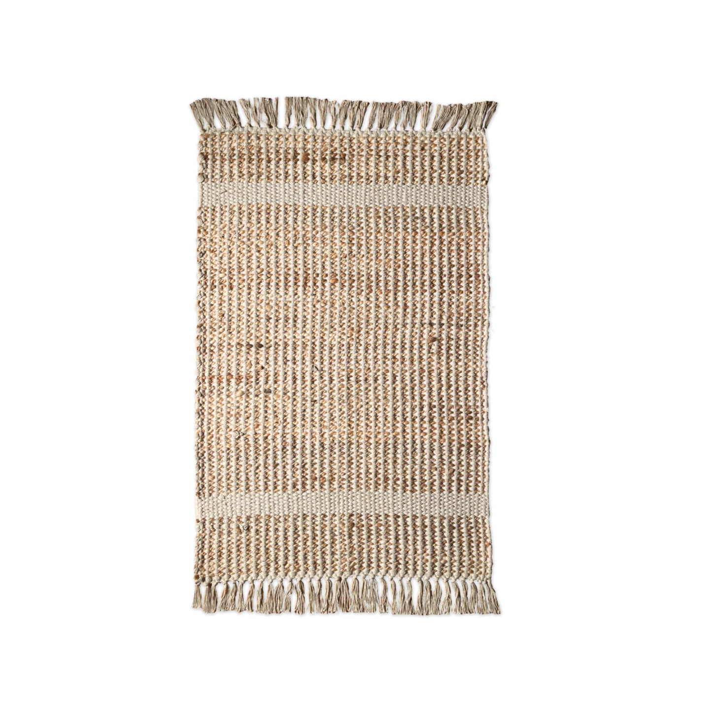 BRAIDED JUTE RUG, NATURAL JUTE-IVORY, 2'x3'