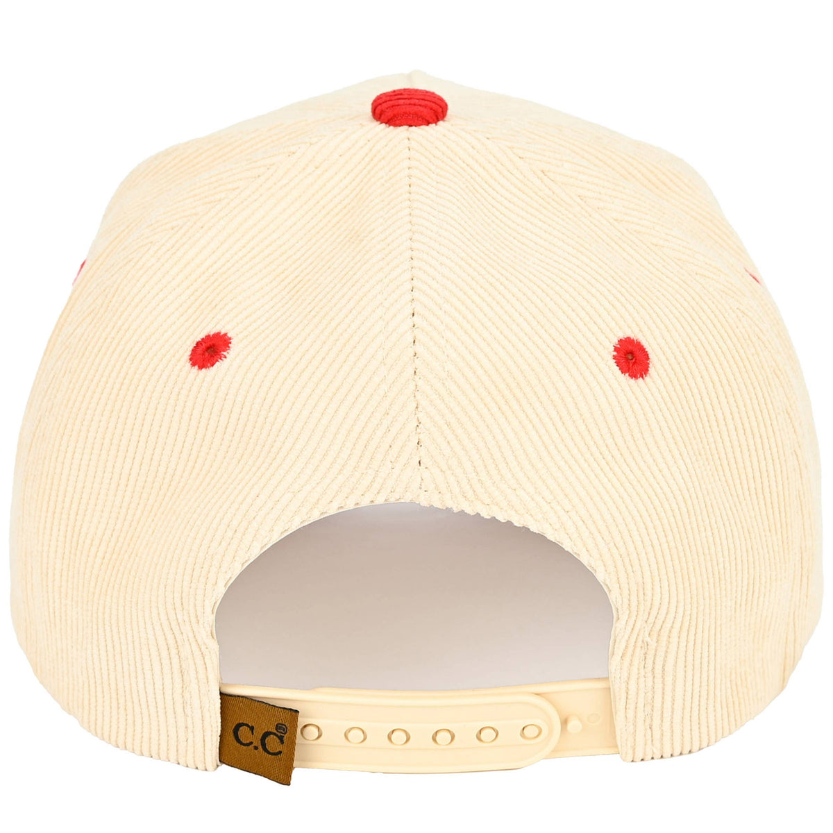 C.C SANTA SAW THAT Letter Corduroy Trucker Cap