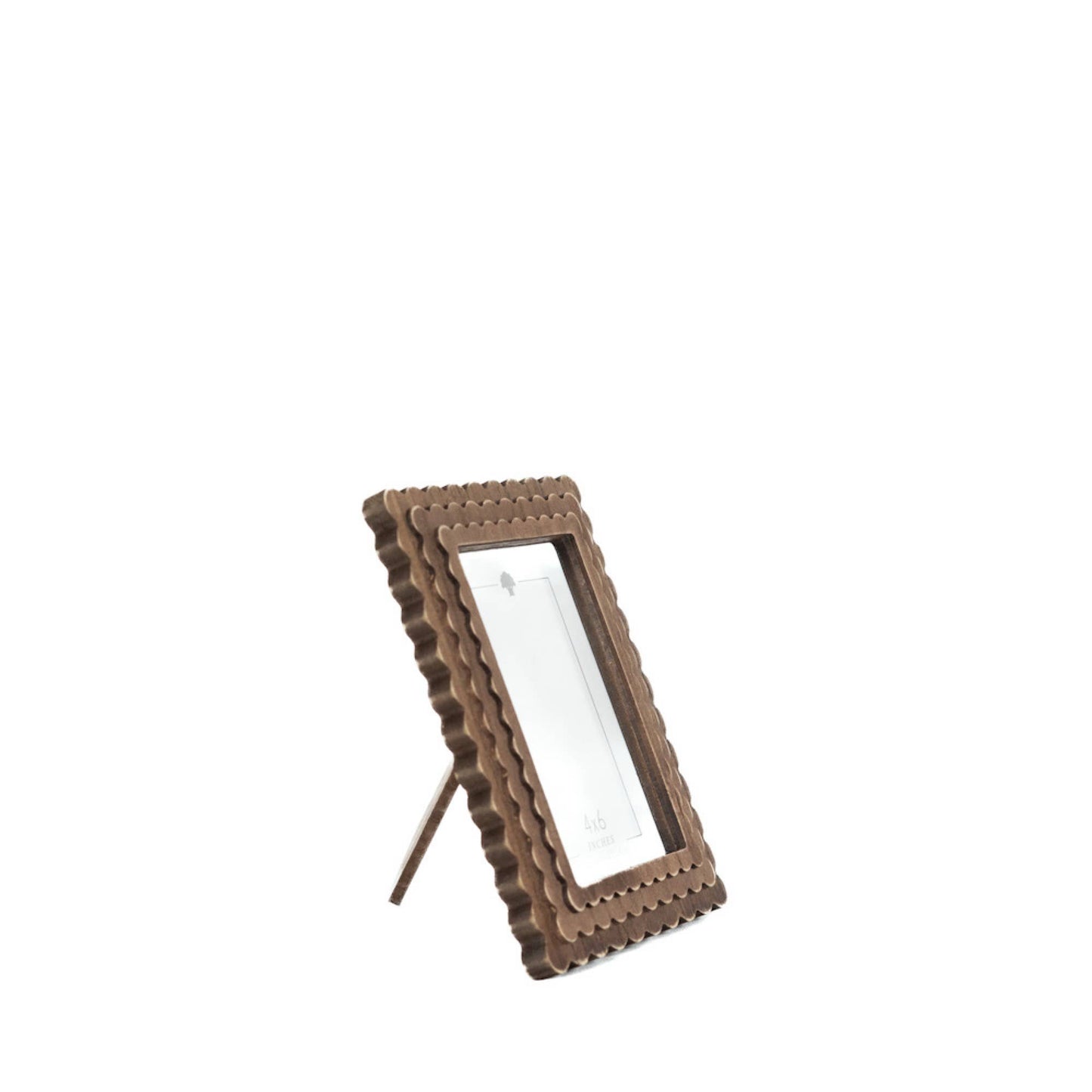Wood scallop photo frame for 4x6 pic, espresso - 17025