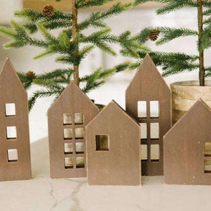 Wood Cutout Houses