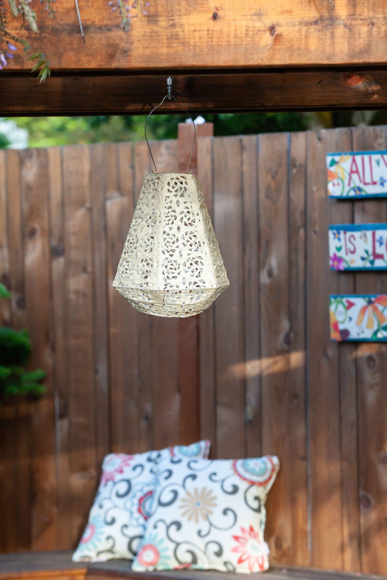 Stella Prism 11" Solar Lantern - Pearl