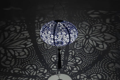*NEW* Stella Tassel 25.5" Oval Solar Lantern - Sky Blue