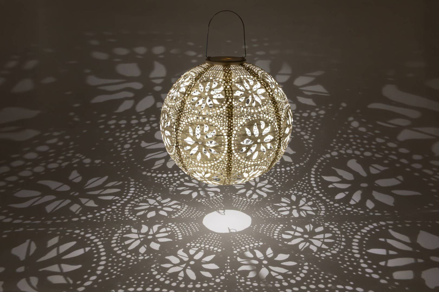 *NEW* Stella Luxe 12" Globe Boho Battery Lantern - Pearl