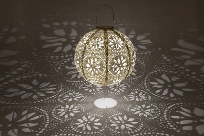 *NEW* Stella Luxe 12" Globe Boho Battery Lantern - Pearl