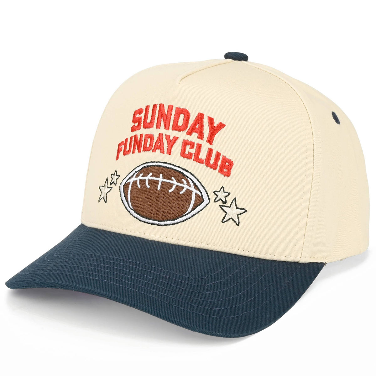 C.C SUNDAY FUNDAY CLUB Letter on Two Tone Trucker Hat